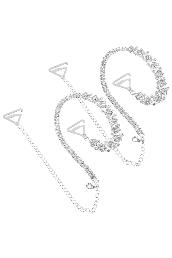 Invisible Shoulder Strap Bra Straps Metal Acrylic For Dresses 2Pcs 11.6x0.9In