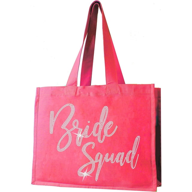 2pcs Rhinestone Canvas Bride Tote Bride to Be Gift Bags JUMBO SIZE 18