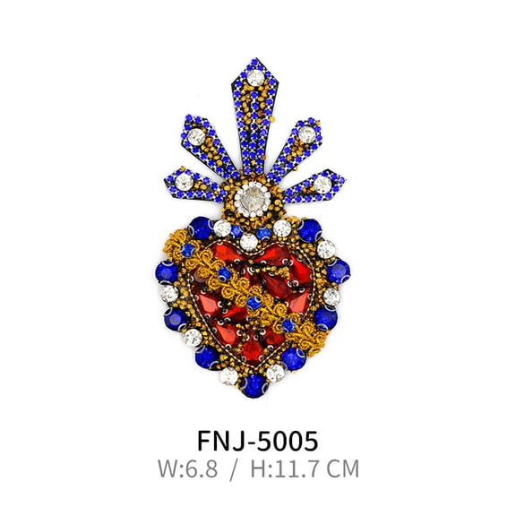 2pcs Rhinestone Patches: Handmade Beaded Rhinestone Heart Applique Patches For Clothing Decor - Sparkling Embellishments For Dress Jackets