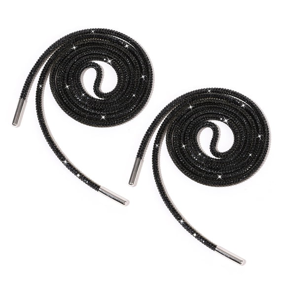 2pcs Rhinestones Glittering Shoelaces 140cm Sparkling Crystal Round Shoes Laces String Drawstring Cords Replacement