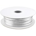2pcs Ribbon with Metallic Trim Edge, 1/8inch, 50Yard, White/Silver