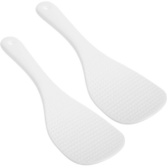 2pcs Rice Spoons Ceramic Rice Paddles Non-stick Rice Serving Spoon Rice Potato Food Server Spatula Rice Scooper Kitchen Tool Rice Cooker Spoons Cooker Scoops