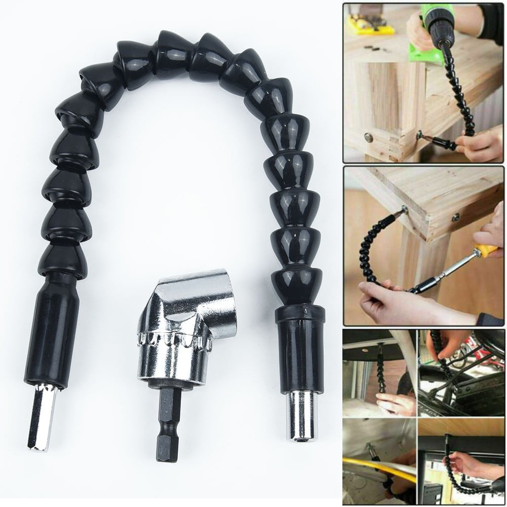 2pcs Right Angle Drill and Flexible Shaft Bits Extension