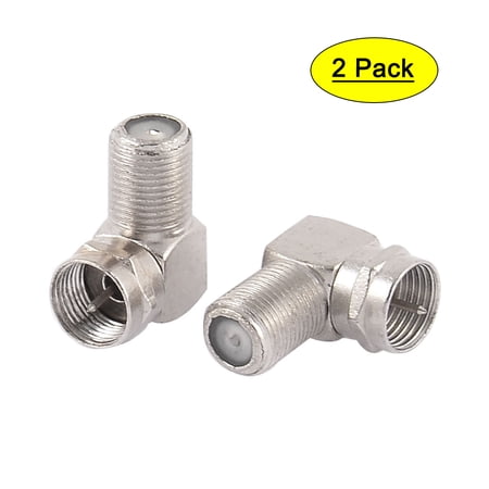 2pcs Right Angle F Type Female to TV PAL Male RF Connector for Security Camera