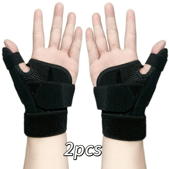 2 Pack Adjustable Thumb & Wrist Support Braces - Breathable Fabric, Straps for Fit, Ergonomic Design for Sports, Daily Use, Daily Wrist Support | Functional Wristwear