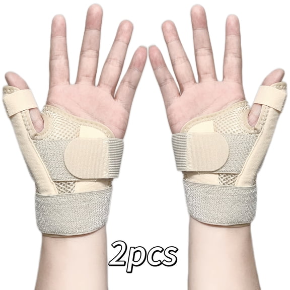 2pcs Right and Left Hand Thumb and Wrist Support Braces - Breathable Polyester Fiber, Closure, Suitable for Sports and Daily Warmth, Wrist Stabilizer, Wrist Support