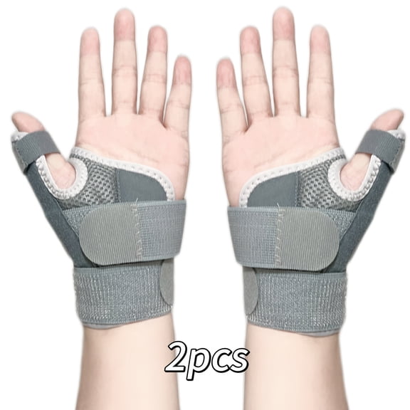 2pcs Right and Left Hand Thumb and Wrist Support Braces - Breathable Polyester Fiber, Closure, Suitable for Sports and Daily Warmth, Wrist Stabilizer, Wrist Support
