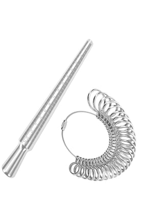 2pcs Ring Size Measuring Tool Set Metal Ring Gauges for Ring Measuring, Integrated Tapered Solid Ring Mandrel Measuring Tool for Ring Repair and Sizing, Jewelry Size Measurement