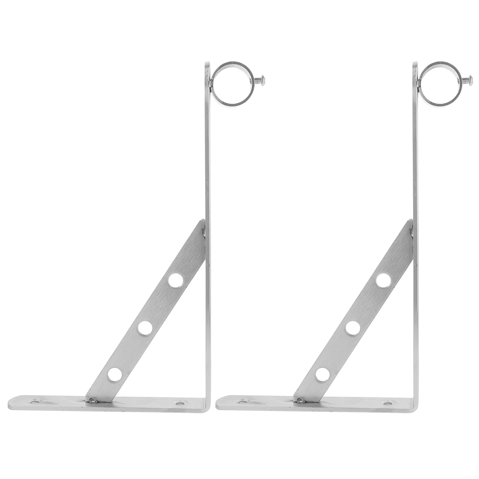 2pcs Rod Bracket Clothes Hanger Pole Support Bracket Balcony Wall