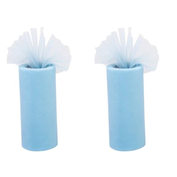 2pcs Roll of 22M*15CM Banquet Wedding DIY Tulle Craft Tutu Decoration (Sky Blue)