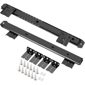 2pcs Roller Bearing Runners Slides,Sliding Keyboard Drawer Under Desk Platform Shelf Roller Drawer Slides Runners Bottom Fix Height Adjustable,14inch