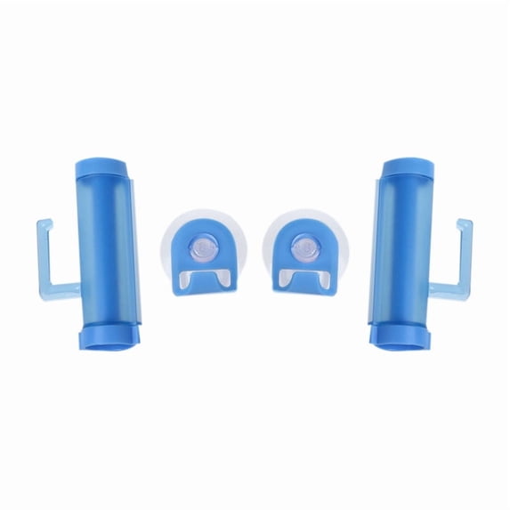 2pcs Rolling Squeezer Toothpaste Dispenser Tube Sucker Hanging Holder(blue)
