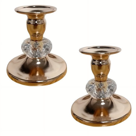 2pcs Romantic Candlestick Set, Candlelight Dinner Simple Table Wedding Western Luxury Ornament, Elegant Tabletop Candlestick - Romantic Luxury Table Decoration, Metal Structure