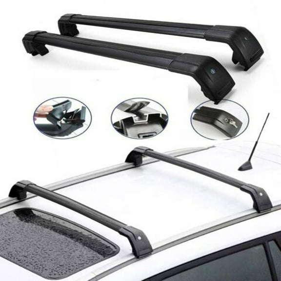 2pcs Roof Rack Cross Bars Fit for Mazda CX-9 CX9 2017-2025 Aluminum Crossbars with Anti Theft Lock for Rooftop (Black)