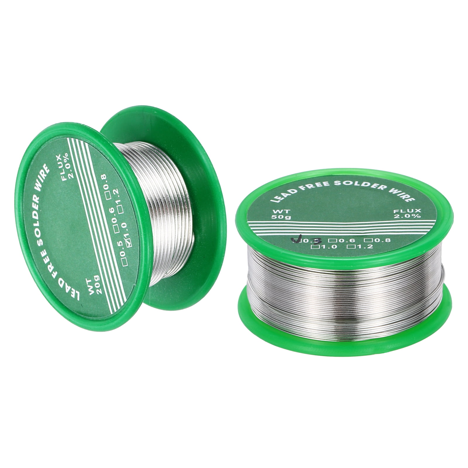 2pcs Rosin Core Solder, 50g Tin Solder Wire Flux Core Solder 0.3mm & 1mm for Electrical Soldering