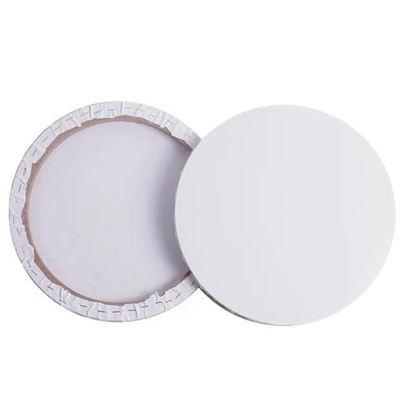 WEAVILUX Weavilux White Round Blank Canvas 2 Pcs for Art Creation and DIY