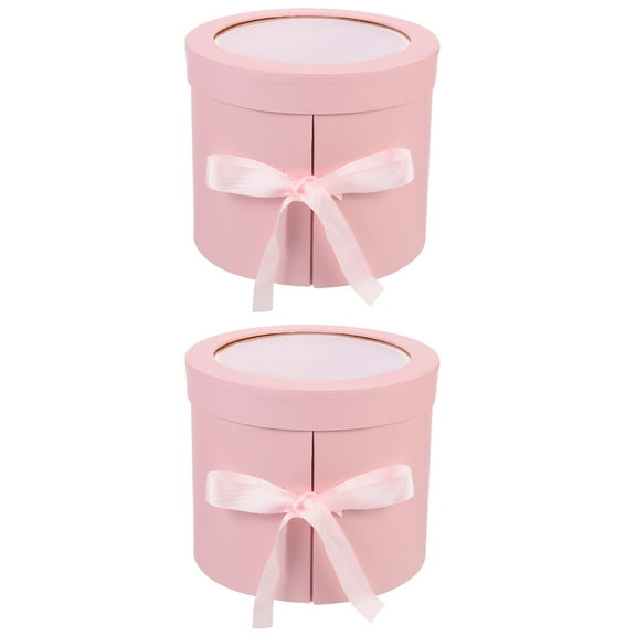 2pcs Round Flower Box Valentine Gift Packaging Box Party Gift Packaging Box