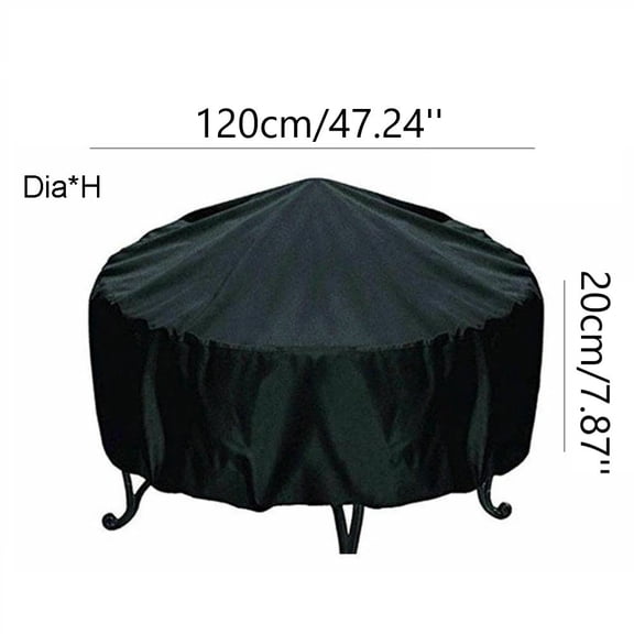 2pcs Round Gas Stove/Dining Table Cover, Manhole Cover Black-Backyard, Porch, Deck, Camping, Barbecue-Fire Cover Waterproof Protector Barbecue Grill Outdoor Courtyard-Gardening