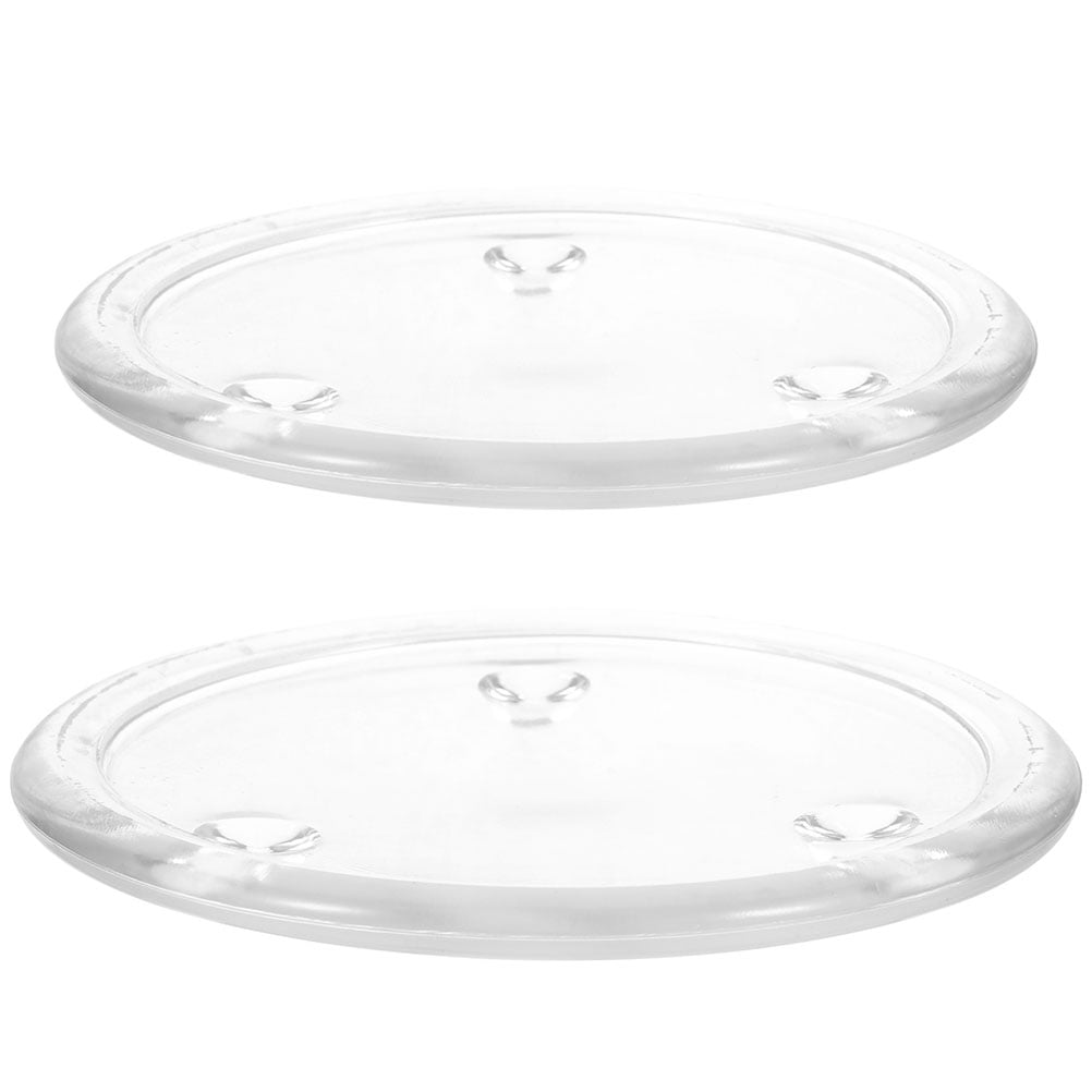 2pcs Round Glass Candle Holder Tray Scented Candle Plate for Banquet Wedding