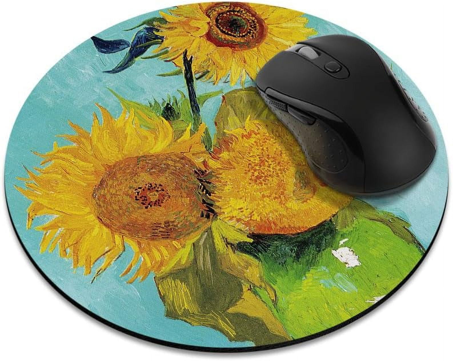 2pcs Round Mousepad, Sunflowers Blue by Van Gogh Mouse Pad for Home