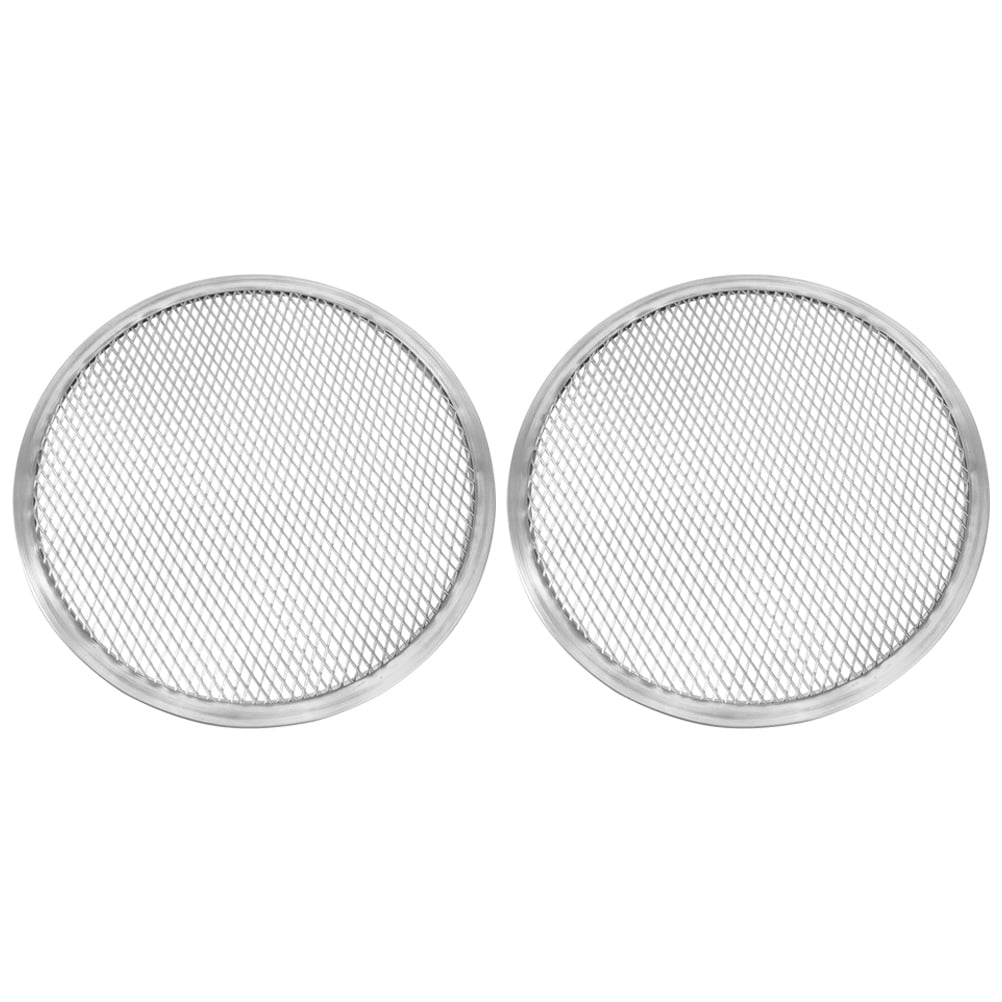 2pcs Round Pizza Screen Pizza Pan Baking Pan with Hole Aluminum Baking