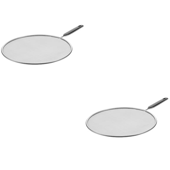 CIMAXIC Splatter Screen for Frying Pan - Stainless Steel, Anti-Oil Splashing, Kitchen Use, 2Pcs