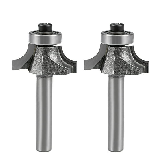 2pcs Router Bit 1/4 Shank 1/2'' Cutting Dia Round Corner Tungsten