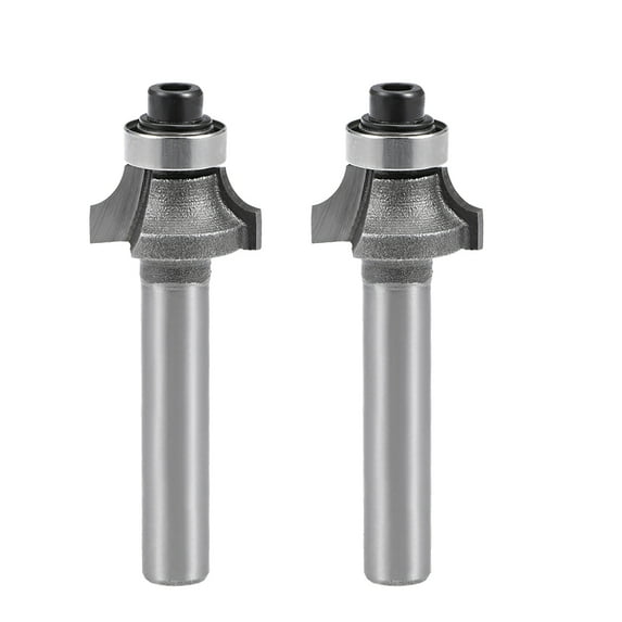 2pcs Router Bit 1/4 Shank 1/4'' Dia Round Corner Tungsten 8mm Cutting Depth