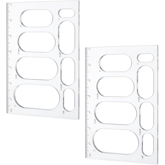 2pcs Router Jig Template Router Stencils Acrylic Templates Drawing Scale Ruler Oval Geometry Drawing Tool Measuring Tool for School Office Home Supplies Woodworking 7x4.7 inch
