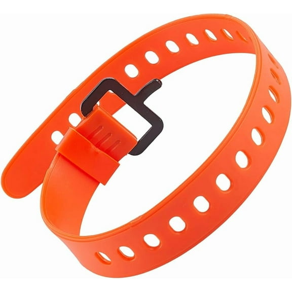 2pcs Rubber Cable Zip Ties Cord Organizer Strap for Wire Management Orange Red 480x25~38x8mm