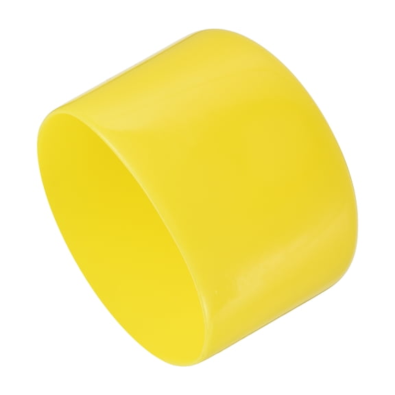2pcs Rubber End Caps 65mm(2 9/16") ID Vinyl Round Tube Bolt Cap Cover Screw Thread Protector Yellow