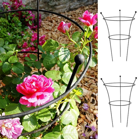 2pcs Ruddings Set Of Natural Metal 3 Leg Large Herbaceous Peony Support Rings