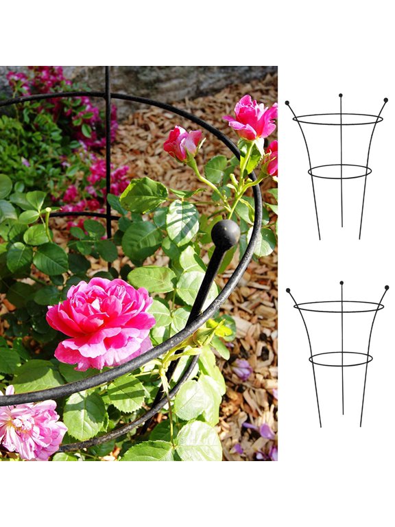 2pcs Ruddings Set Of Natural Metal 3 Leg Large Herbaceous Peony Support Rings
