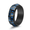 thumbnail image 1 of 2pcs Rune Words Viking Amulet Stainless Steel Rotating Finger Ring Fidget Spinner Ring for Calming Worry Black Size 7(17.3mm), 1 of 1