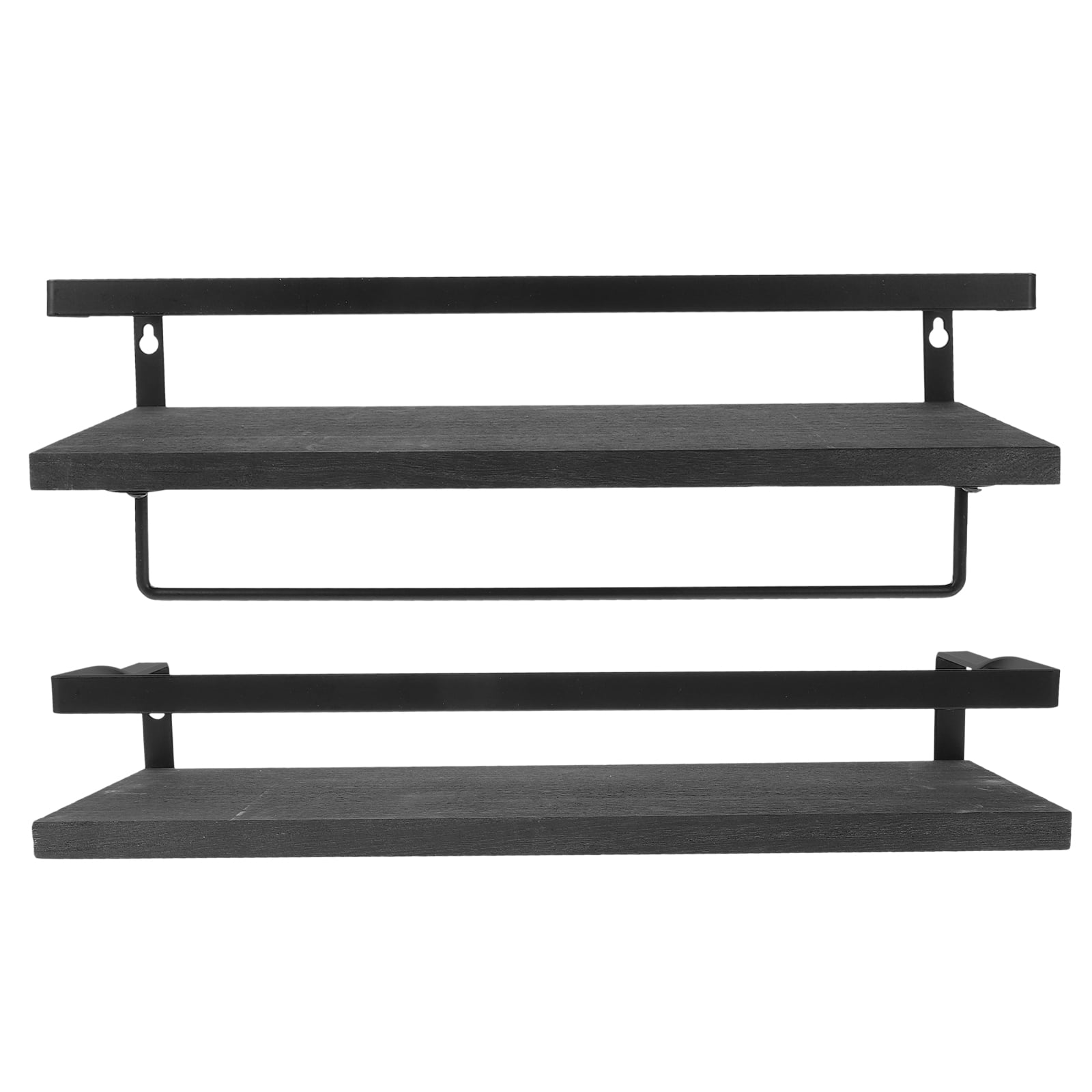 2pcs Rustic Floating Wall Shelves Decorative Storage Rack Shelf Wall ...