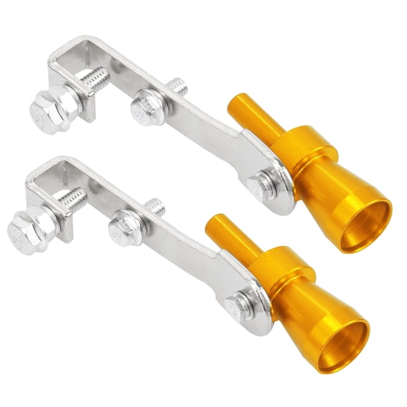 2pcs S Size Yellow Universal Turbo Sound Whistle Muffler Exhaust Pipe Car Roar Maker