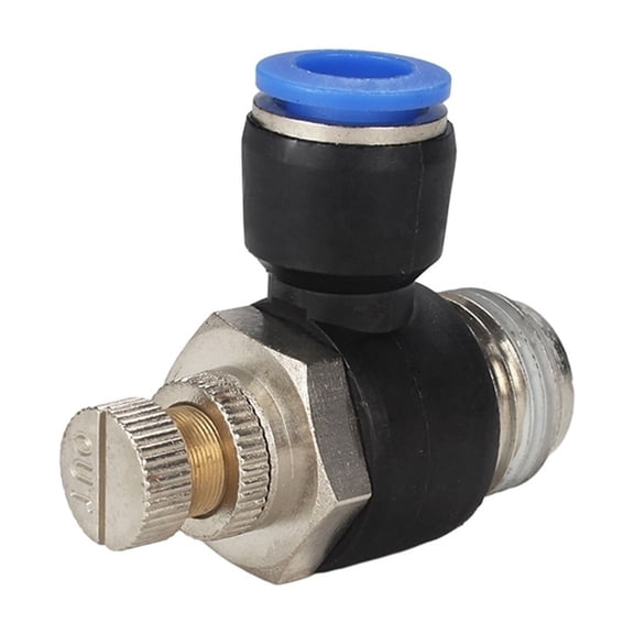 2pcs SL" Pneumatic Speed Flow Controller L Type 4-12mm OD Hose Tube 1/8" 1/4" 3/8" 1/2"BSP Male Gas Airflow Limit Valve Quick Fitting