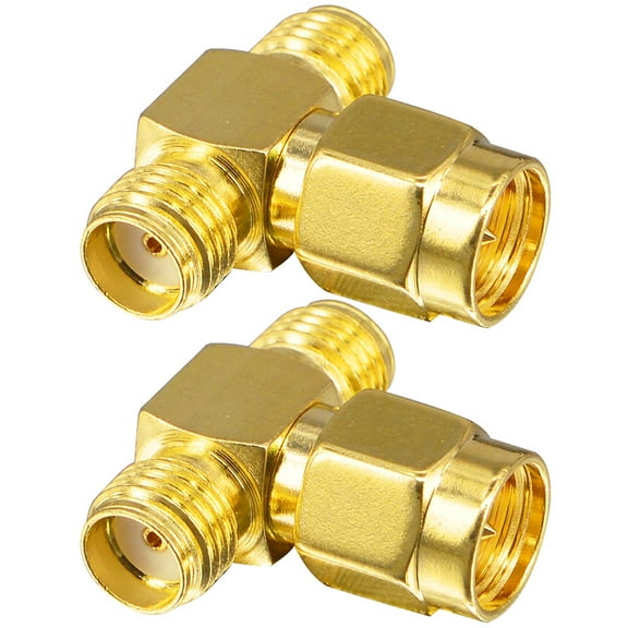 2pcs SMA Antenna Adapter SMA Male to 2-Way Female Coax Connector Splitter Antenna Converter