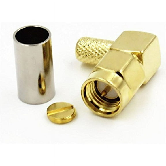 2pcs SMA Male Right Angle Crimp RG58 RG142 RFC195 RG400 RF Connector High Quality Ships from USA