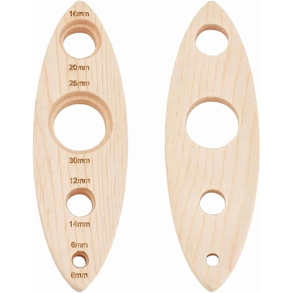 2pcs Safety Eye Tool Wood Safety Eyes Insertion Tool Amigurumi Craft Eyes Tool Eyeball Gauge Board Wood Auxiliary Tool Animal Bear Eyes Install Blanched Almond