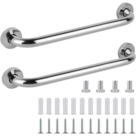 2pcs Safety Support Bars 50cm Stainless Steel Handrail Bathroom Safety Bars for Disabled, Shower Grab Bar, Stainless Steel, Bathtub or Shower Grab Bar