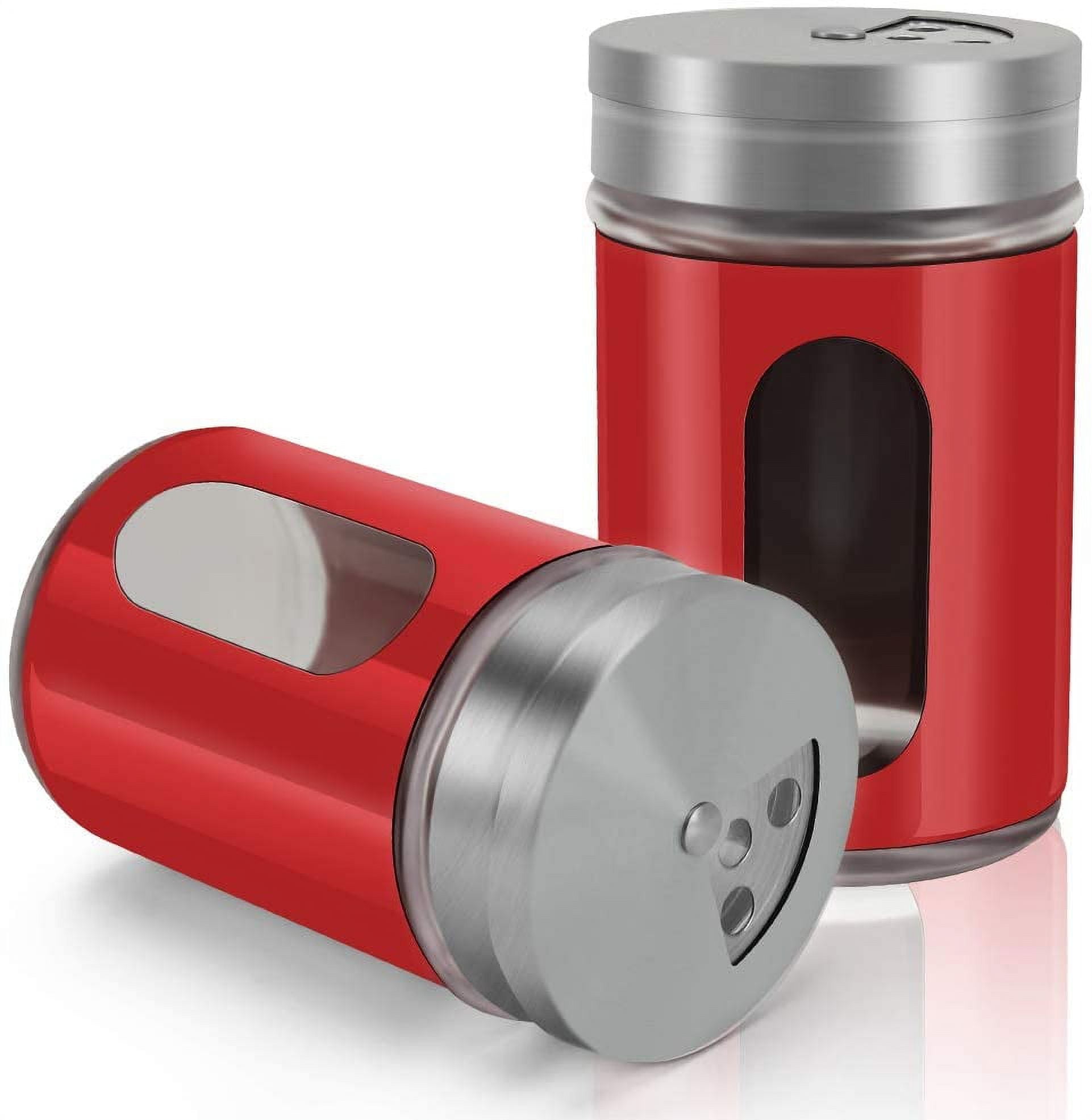 2pcs Salt and Pepper Shakers,Stainless Steel Shaker for Salt Powder