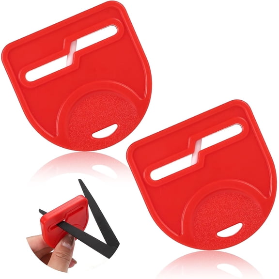 2pcs Scissor Sharpener Tool, Handheld Small Sharpening Scissors Tool Fabric Hair Scissors Sharpener Scissors Sharpening Accessories for Repair Quickly Sharpen Dull Blades(Red)