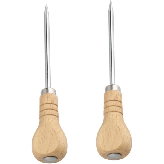 2pcs Scooper Pick Crusher for Refrigerating Camping Remover Freezer Scraper Bartender Kitchen Tool Deicer Fridge Carving Bars Stainless Breaking Bar Chipper Wood with Picker Ice