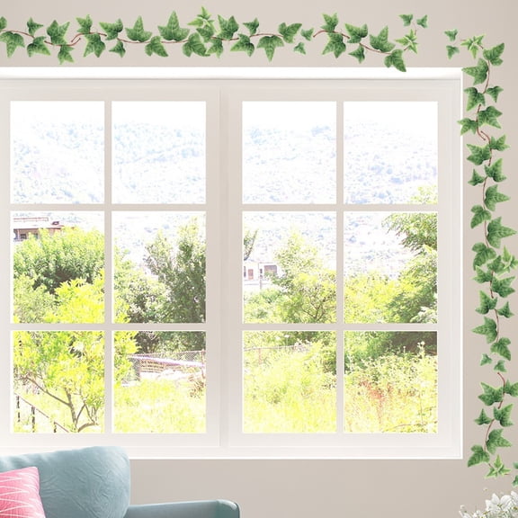 2pcs Self-Adhesive Fresh Leaves Waistline Wall Stickers for Bedroom, Living Room, and Entrance Hall Home Decor