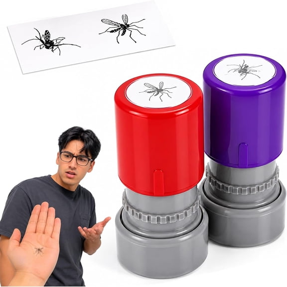 2pcs Self-Inking Mosquito Stamp Novelty Prank with Realistic Bug Patterns for April Fools Day Party Fun and Practical Jokes Friends(2pcs)