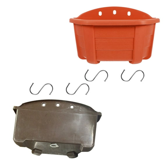 2pcs Semi-circular Plant Pot Practical Flower Holder Hanging Planter with Hooks