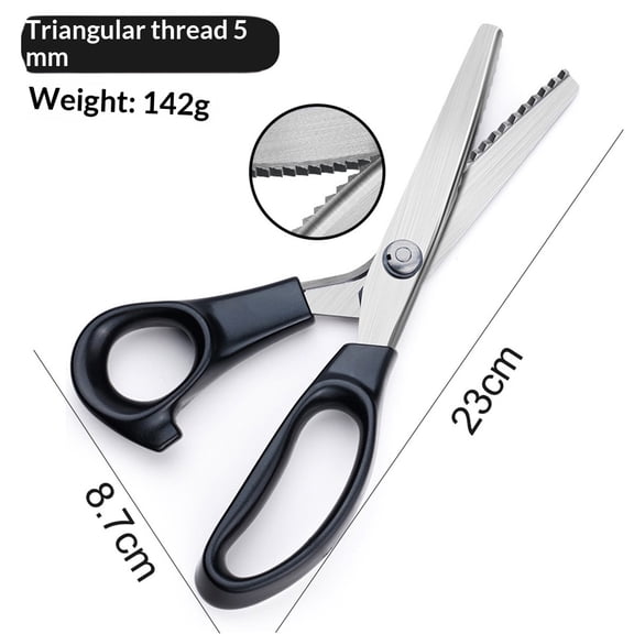 2pcs Serrated Scalloped Edge Pinking Shears, Multifunction Stainless Steel Shears Tailor Scissors, Professional Zig-Zag Cut Scissors, Sewing Craft Cut Paper Clothing Fabric for Home (7mm+5mm)