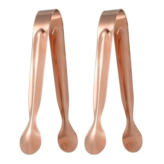 2pcs Serving Tongs, 4.3 Inch Stainless Steel Kitchen Tongs Cooking Utensils Rose Gold