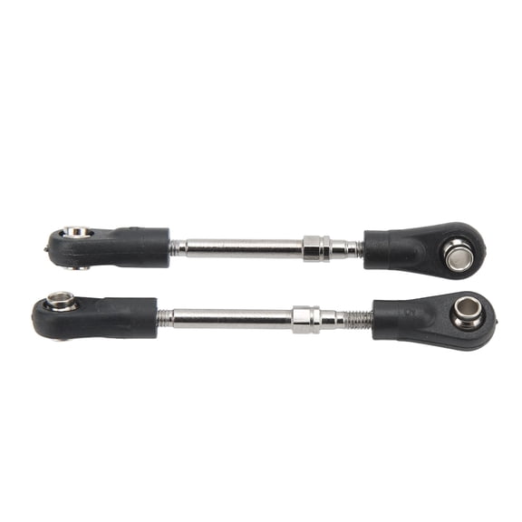 2pcs Servo Pull Rod Servo Connecting Rod for Racing 10421 1/10 Car Black Silver